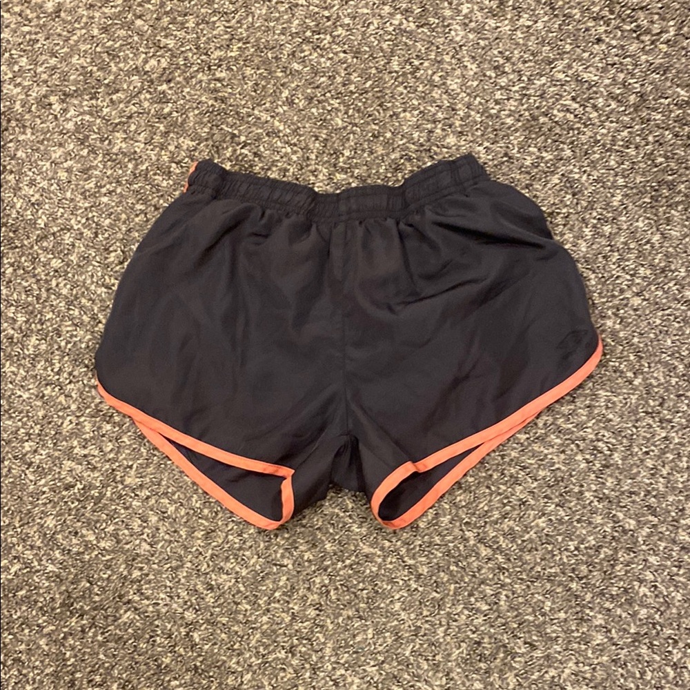 Black Women's Athletic Shorts with Coral Trim